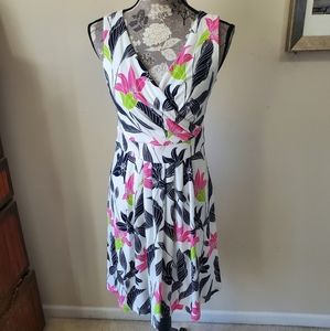 Land's End cotton floral dress with wrap top sz. S